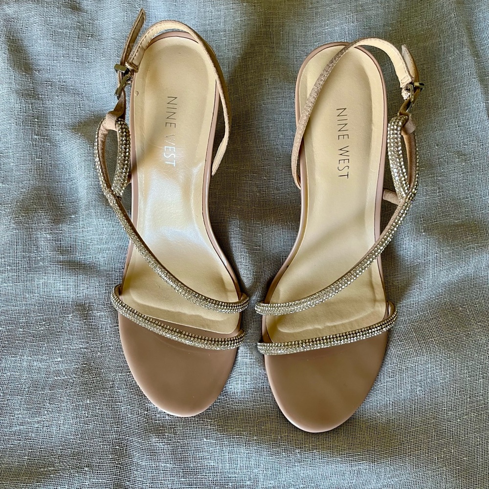 Nine West Taupe Strappy Sandals